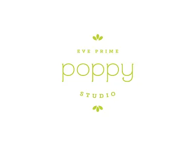 Poppy Studio :: Concept 2 all caps braizen eve prime green lime green logo lowercase poppy poppy studio slab serif