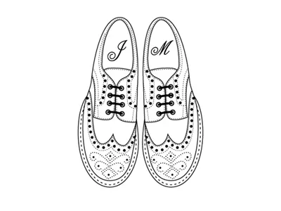 brogues black white brogues illustration line drawing minted shoes simple