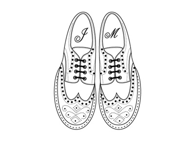 brogues black white brogues illustration line drawing minted shoes simple