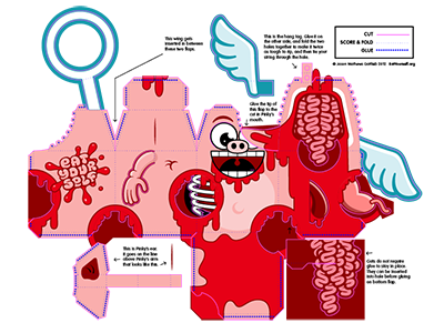 Paper Toy Pinky diy paper toys pig