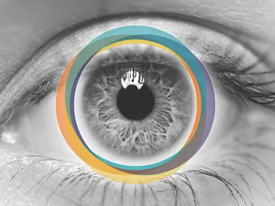 Eye-con (WIP) brand circle color corporate eye icon logo mark opacity