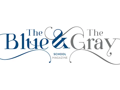 Blue & Gray magazine masthead nameplate sketch