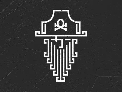 Pirate beard branding hat icon illustration lineart logo mark pirate scar skull vector