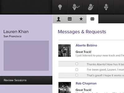 Profile Dashboard education icons interface music ui user interface