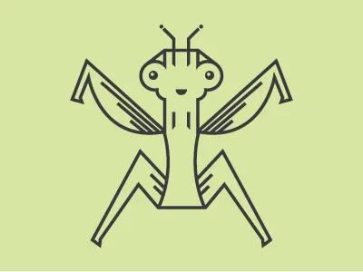 Preying Mantis in Progress.... bugs green line drawing preying mantis