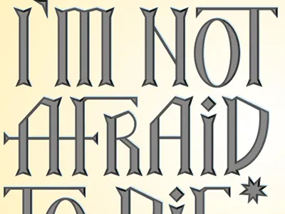 I'm not afraid andy warhol lettering typography vector