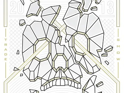 Agenda NYC Poster Concept agenda geometric glass nyc poster shatter skull vnm