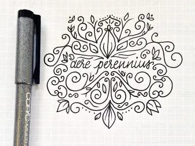 Longer Than Copper alphabet hand lettering ink lettering monogram pen sketch swash typography