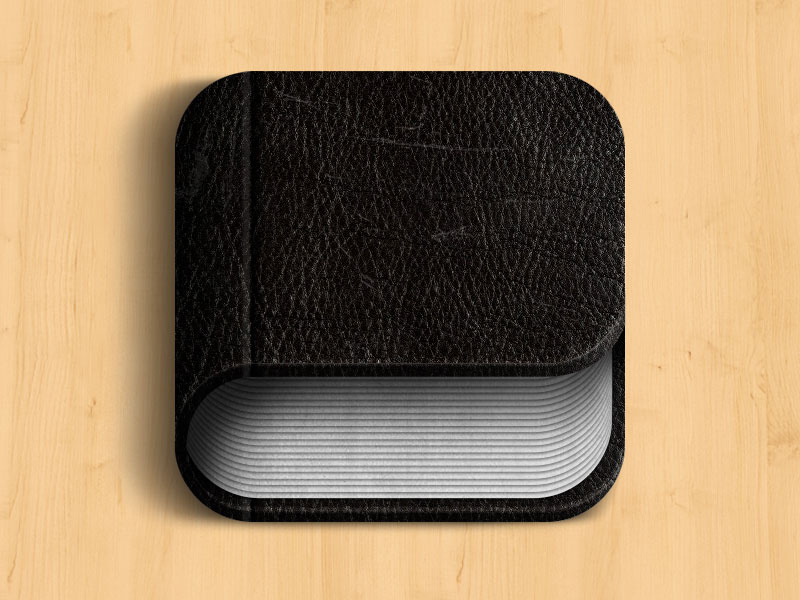 Example of iOS Leather Book Icon