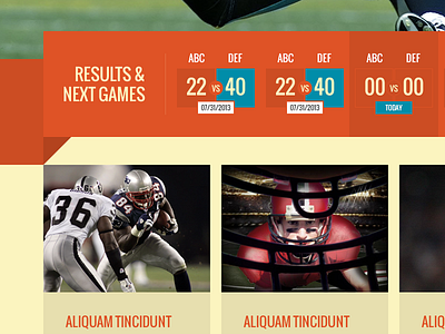 Go Sports! flat score scoreboard sport theme ux web