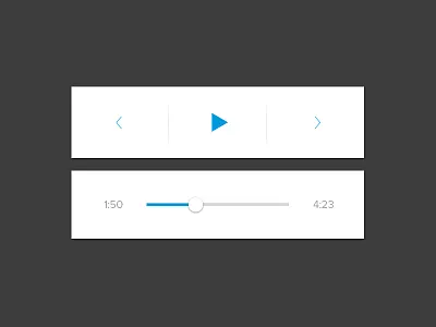 Music Player Controls blue button buttons fast forward flat music music player play player ui web design white