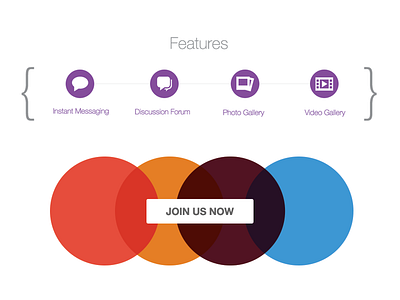 Join Now circle clean features flat join register ui web