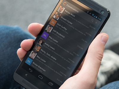 Inbox — Android UI android chat dark list list view messaging mobile retina ui user interface