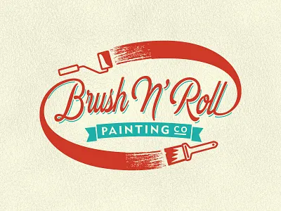 Brush N Roll Logo V2 branding brush concepts identity logo painting revision roller