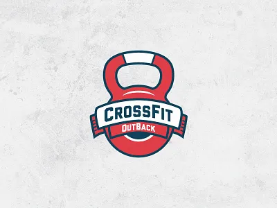 Crossfit Logo back crossfit gym kettlebell logo out outback strength strong weight