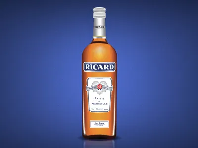 Ricard bottle illustrator pastis ricard vectoriel