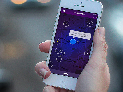 Location Map app blue clean ios iphone map minimal movie purple tag ui ux