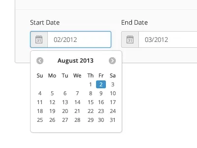 Datepicker calendar date focus picker