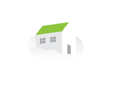 Cloud House Simplified clean cloud clouds gray green home house housing icon minimal sky white