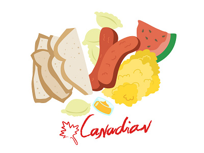 A Canadian Breakfast breakfast food fun illustration vector