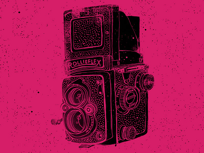 Rollieflex camera drawing illustration rollieflex vintage
