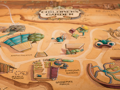 Children's Garden Map - Atlanta Botanical Garden acrylic atlanta children gouache illustration ink map watercolor wayfinding