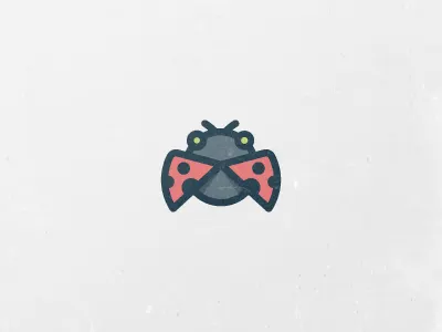 The Simplest Ladybug Logo black branding circle creative cute icon identity ladybug logo mark red simple