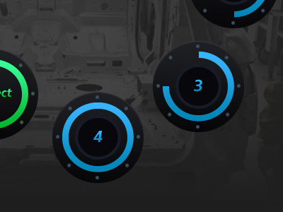 Progress graphics art direction black blue cars circle graphic design progress ui web web design