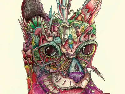 Freyja's Cat cat drawing illustration ink sketch watercolor