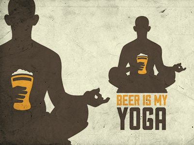 Logo Concept beer design identity illustration type yoga