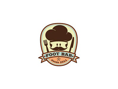 Footbar bar chef food football mustache retro