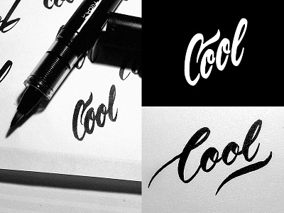 Cool2 brush pen cool cursive lettering logo script verg