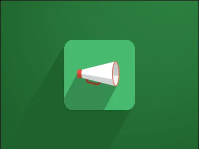 My finger in the pie app flat icon ios long megaphone occupy shadow