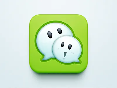 Wechat 5.0 Redesign app bubble clean green icon ios lively message tlak ui wechat 牛mo王
