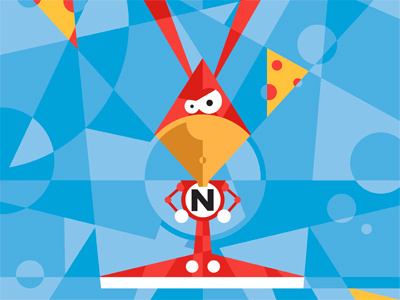 Avoid The Noid colorful illustration retro