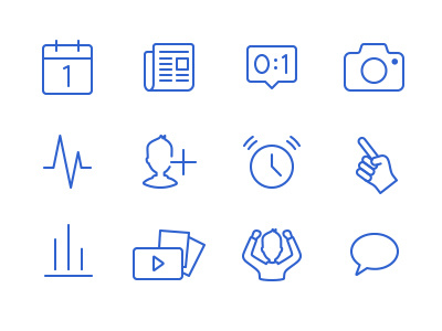 iOS7 Icons arrow article calendar camera comment ios7 icons line icon news notification nudds prediction video