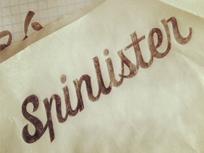 Spinlister app custom hand drawn identity lettering letters logo typography