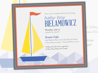 Baby Boy Bielamowicz baby baby shower blue boy grey red sailboat yellow