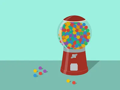 Buble Gum Machine — Learn to Draw Marathon, Day 10 bubble gum flat illistrator illustration machine