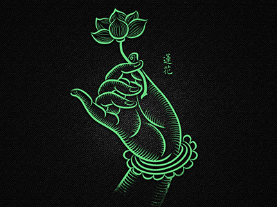 lotus buddas hand illustration lotus