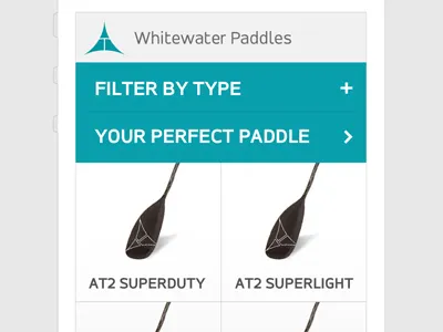 Mobile products page filter mobile paddles products