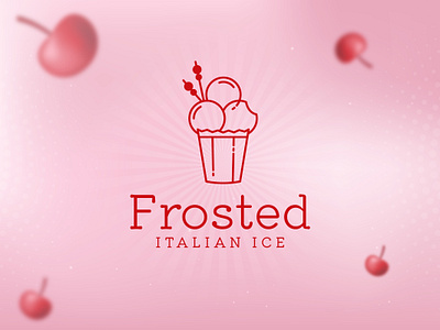 Frosted Italian Ice graphic design logo