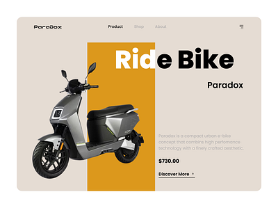 ParaDox // E-Bikes Landing 3d bike branding design e bike figma illustration landingpage marketting prototype ui web website