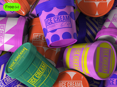 😍 Free Carton Ice Cream Cup Mockups dessert food packaging ice cream mockup packaging mockup plastic cup