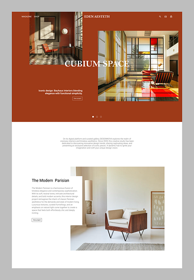 Landing page for interior design and furniture desktop furniture interior design landing page ui ux