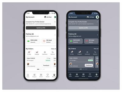 Accounts | Light & Dark Mode design figma product design typography ui ux