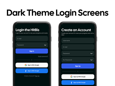 Dark Login and Auth Screens Mobile App UI Concept Design app design auth screens dark login screens mobile app password sign up signin