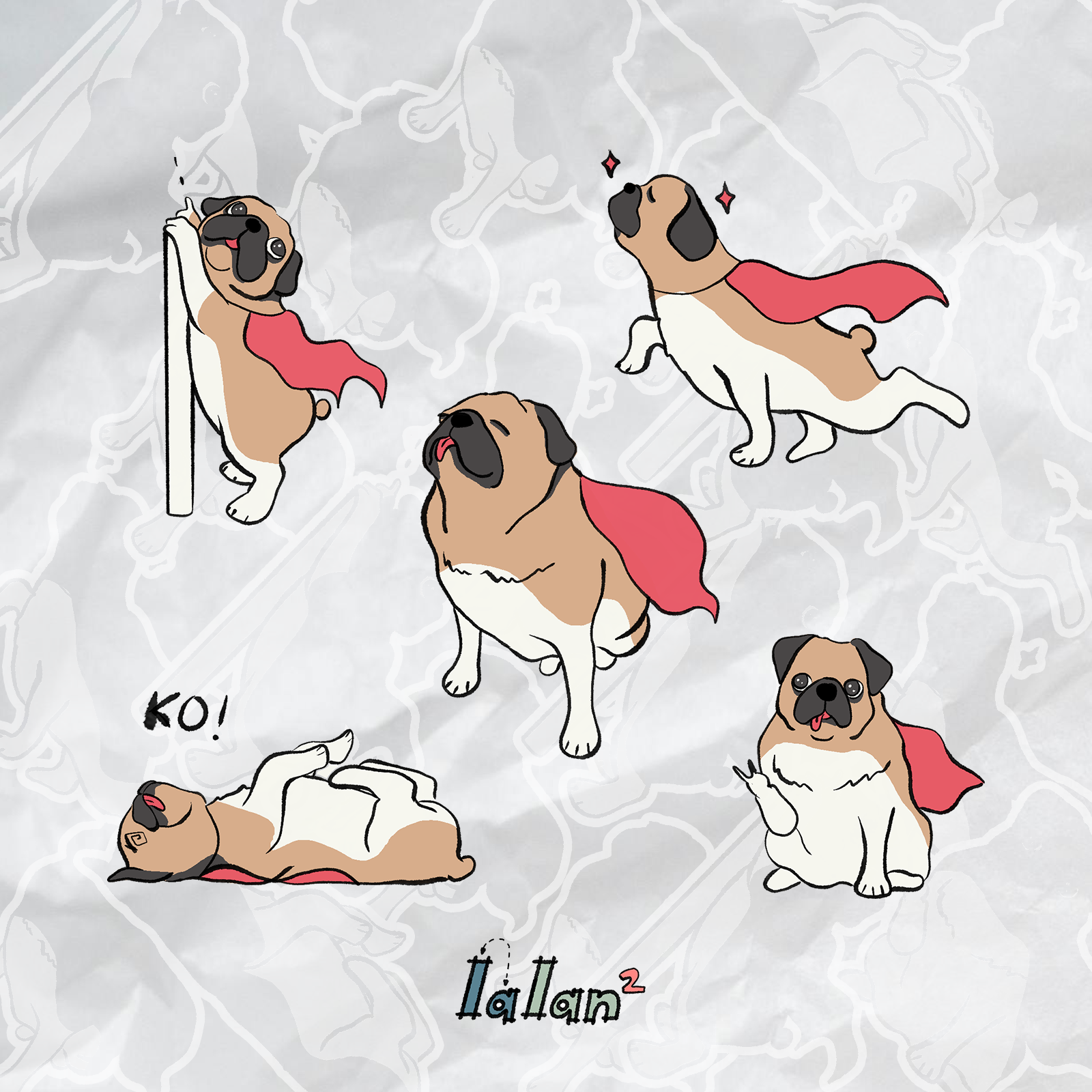 doggo series - pug <3 animation branding logo