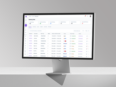 Hotel Booking List UI - SaaS Software admin dashboard app design app ui booking app booking details dashbaord front desk saas dashboard saas software userinterface web app