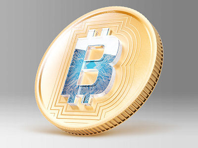 Bitcoin 3d bitcoin coin gold visualisation